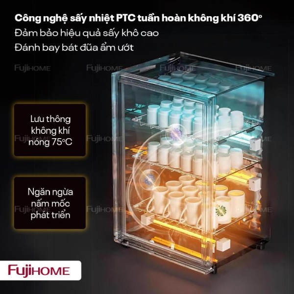 Tủ sấy chén bát tiệt trung Fujihome DD128